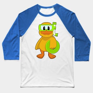 Duck Swimming Snorkel Baseball T-Shirt